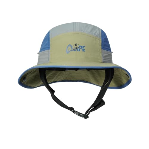 CLAPE Surf Bucket Hat with Chin Strap, Waterproof UPF 50+ Surfing Hat Packable Brimmed Boonie Hat for Women Men - color: Sh2507a-khakigreen