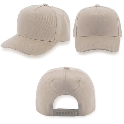 12 Pack Seamless Baseball Caps Wholesale Bulk - No Center Seam, DIY Friendly, Adjustable Breathable Lightweight for Men Women - color: Khaki