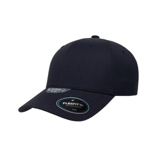 Flexfit NU Tri-Layer Athletic Fitted Baseball Cap with Seam-Sealed Taping - color: Dark Navy, size: Small-Medium