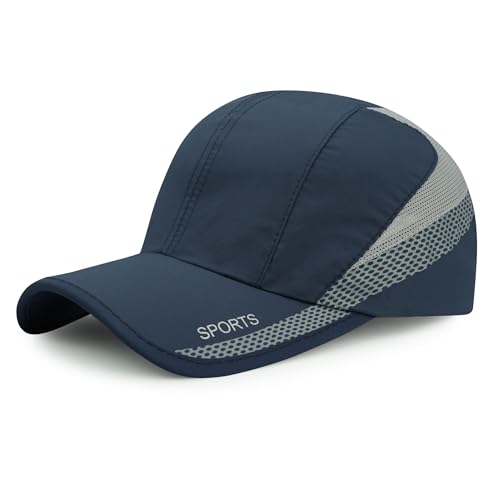 CLAPE Outdoor Sun Visor Hats Lightweight Waterproof Breathable Sports Hat UPF50+ Ultra Thin Cooling Baseball Hats - color: 02-dark Blue