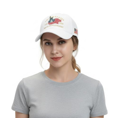 USA 250th Anniversary Baseball Cap Patriotic Embroidered American Hat - color: 2-white