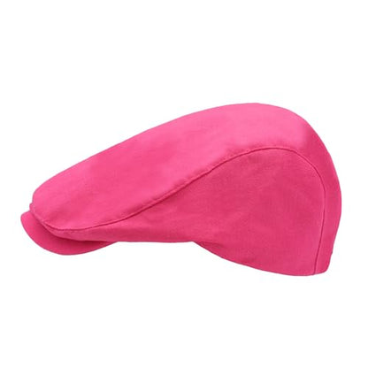 ZLYC 남성용 여름 플랫 캡 Scally Ivy Gatsby Newsboy Beret Driver Cabbie 사냥 모자 - color: 솔리드 핫 핑크