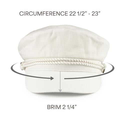 C.C Cotton Fisherman Cap for Women – Classic Fiddler Hat, Lightweight Breathable Cotton, Trendy Greek Fisherman Style - color: Cotton-white