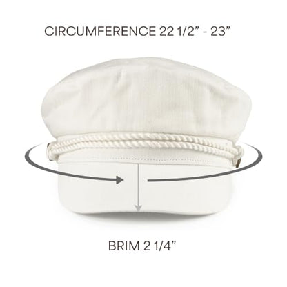 C.C Cotton Fisherman Cap for Women – Classic Fiddler Hat, Lightweight Breathable Cotton, Trendy Greek Fisherman Style - color: Cotton-white