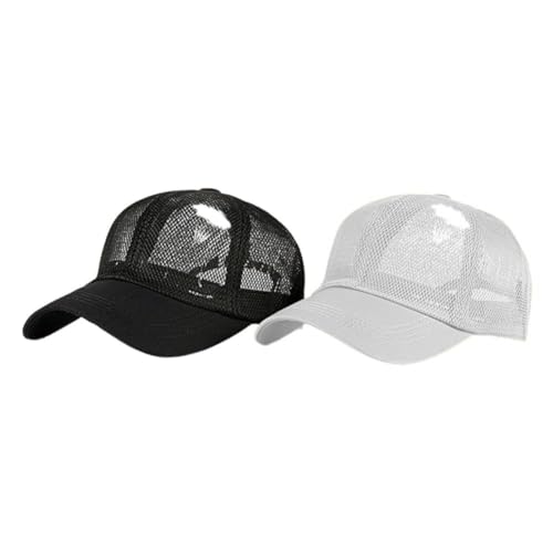 FASHIXD Mesh Baseball Cap for Men Women Summer Breathable Trucker Hats Adjustable Outdoor Sports Running Hats - color: White