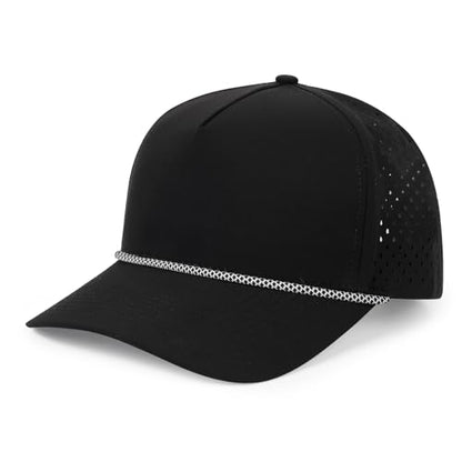HH HOFNEN Quick Dry Baseball Cap Snapback Golf Trucker Hat for Men Women - color: #1 Black