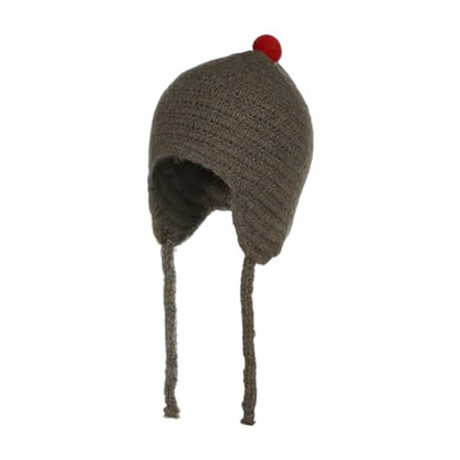 PENINSULA LOVE Toddler Kids Peruvian Beanie Hat Winter Earflap Knitted Beanie Slouchy Ski Snow Hat for Boys Girls 2-6 Years - color: Dark Brown