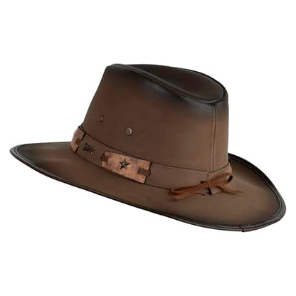 e4Hats.com UPF 50+ Australian Outback Faux Leather Hat - color: Texas Longhorn B, size: Large
