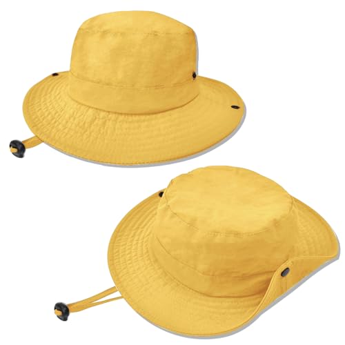 ZOORON Kids Sun Hat UPF 50+ Quick Dry Bucket Safari Hat for Girls and Boys - color: Yellow
