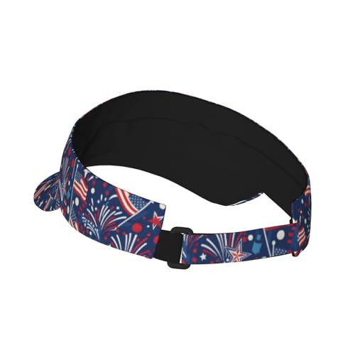 Adjustable Lightweight Open Top Sports Sun Visor Hat Cap for Golf Tennis - color: Patriotic Celebration