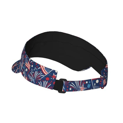 Adjustable Lightweight Open Top Sports Sun Visor Hat Cap for Golf Tennis - color: Patriotic Celebration