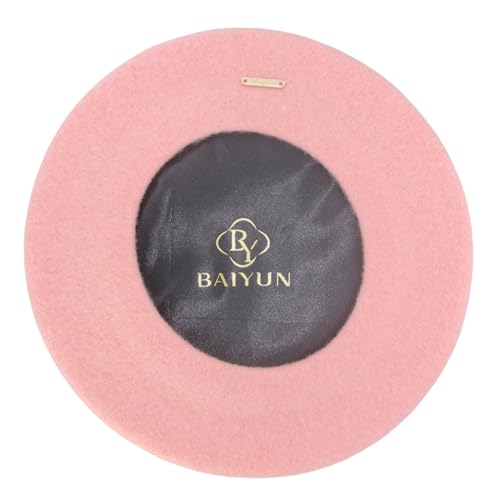 Classic Wool French Red Beret Hats for Women Men - color: M--light Pink