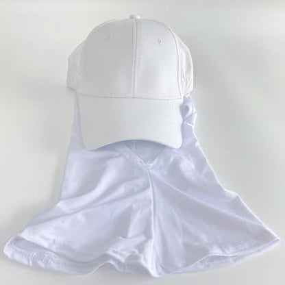 One-Piece Hijab Baseball Cap for Women Quick Dry Sun Hat Outdoor Headscarf - color: White