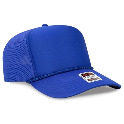 OTTO Cap 5 Panel High Crown Air Mesh Back Trucker Hat | Bulk Packs - color: 001 - Royal