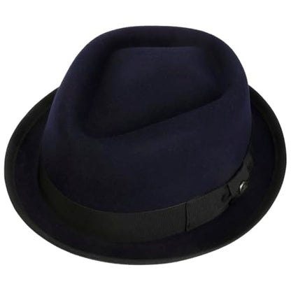 Lierys Diamond Crown Pork Pie Hat Women/Men | - color: Blue, size: 7 1/2-7 5/8