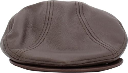KBETHOS Leather Ascot Made in USA Ivy Collection Classic Newsboy Caps - color: Dark Brown, size: Large
