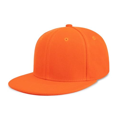CHOK.LIDS Classic Snapback Flat Bill Hat Blank Adjustable Baseball Cap - color: Orange