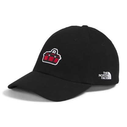 The North Face Norm Baseball Hat | Shallow Fit Ball Cap with Embroidered Logo, Adjustable Strap Closure & Silver Buckle - color: Tnf Black/Base Camp Patch