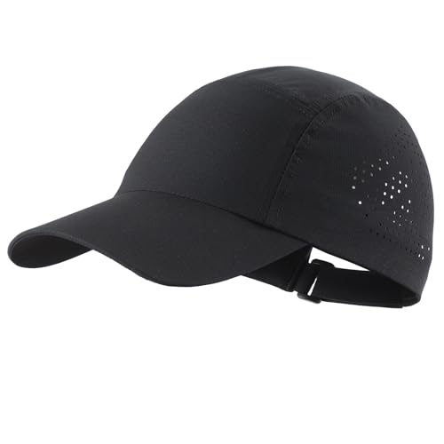 Home Prefer Mens Womens UPF50+ Quick Dry Sun Hat Lite UV Protection Hat Baseball Caps Golf Cycling Fishing Sports Running Hat - color: Black