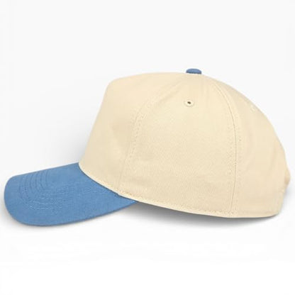 E BY ELIDAN Two Tone A-Frame Trucker Hat, 5-Panel Blank Baseball Snapback - color: Stone Denim