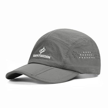 Clakllie Quick Dry 5 Panel Cap for Men Summer Folding Outdoor Hat Breathable Baseball Cap Unstructured Running Hiking Hats - color: Bs26zd01-mediumgray