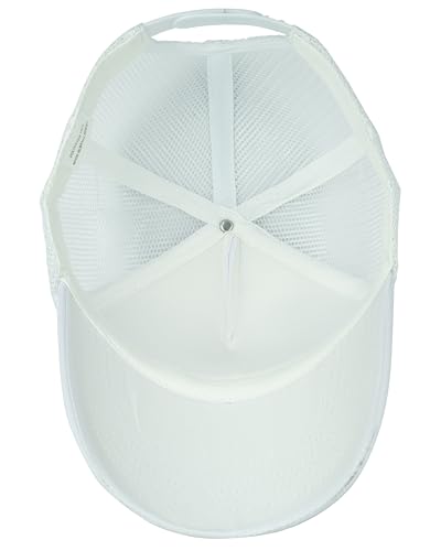 Gelante Polyester Foam Front, Mesh Back 5 Panel Sublimation Trucker Baseball Cap Snapback Hat - color: White