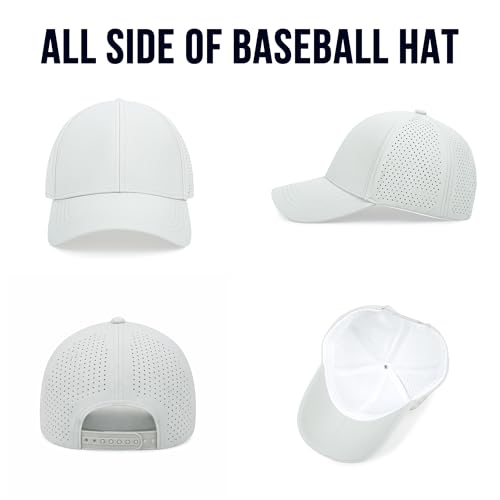 Quick Dry Baseball Cap Curved Brim Snapback Hat Mesh for Men Women - color: Lightgrey