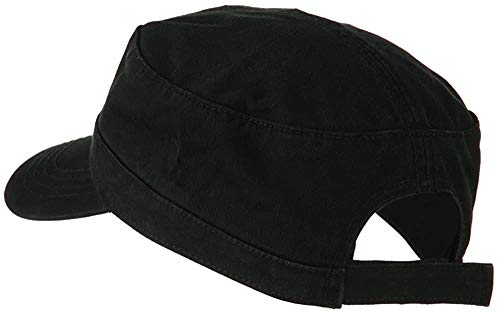 Ashen Fane Superior Garment Washed Cotton Twill Adjustable Army Cap - color: Black