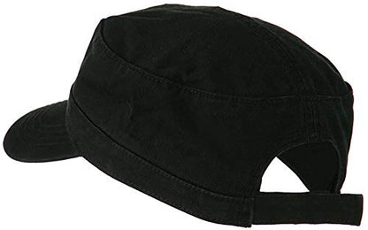 Ashen Fane Superior Garment Washed Cotton Twill Adjustable Army Cap - color: Black