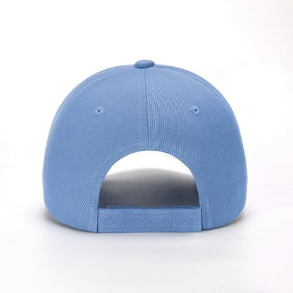 ZH Plain Adjustable Baseball Cap - Lot of 12 Unisex Blank Design Caps - color: Light Blue
