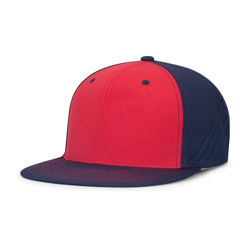 Pacific Headwear Unisex-Adult Pacific Headwear Premium Lightweight Perforated Pacflex Cap Powered By Coolcore® - color: Red/Navy/Navy, size: X-Small