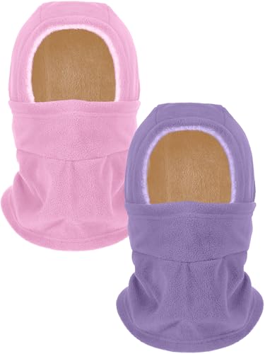 Geyoga Winter Fleece Balaclava Hat for Men Women - color: Pink,purple