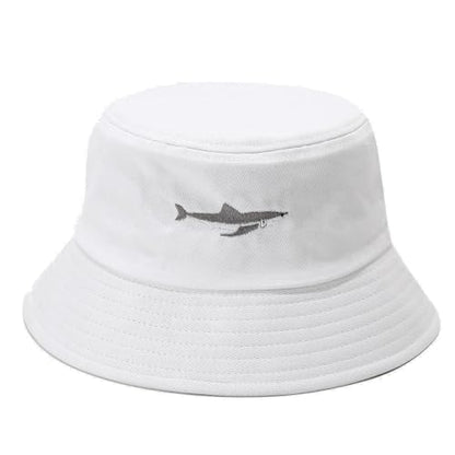 Quanhaigou Bucket Hats Unisex Sun Summer Travel Beach Fishing Cap for Men Women Teens - color: White Shark