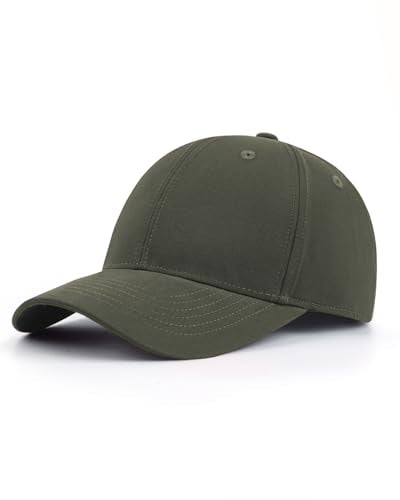 Zylioo XL XXL Big Head Baseball Cap, 100% Cotton Adjustable High Crown Hat - color: Army Green