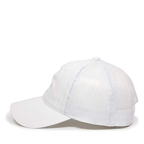 Outdoor Cap Garment Washed Meshback Cap - color: White