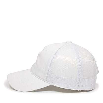 Outdoor Cap Garment Washed Meshback Cap - color: White