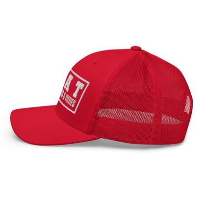 NG Boat Bring Out Ass and Titties Curved Bill Trucker Hat Mid Crown Adjustable Funny Adult Humor Cap - color: Red