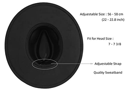 Pro Celia Big Wide Brim Women Fedora Hat - color: Black
