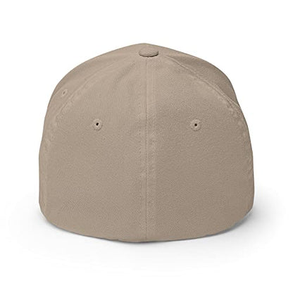 FX XRP Fitted Hat Embroidered Curved Bill Mid Crown Closed-Back Structured Twill Cap - color: Khaki, size: Large-X-Large