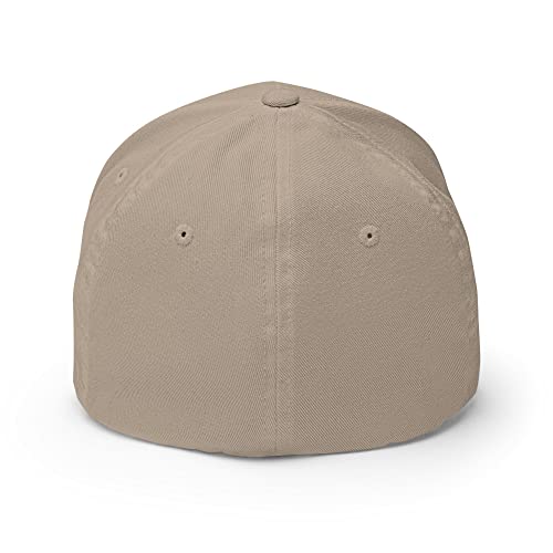 FX XRP Fitted Hat Embroidered Curved Bill Mid Crown Closed-Back Structured Twill Cap - color: Khaki, size: Large-X-Large
