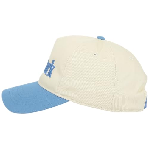 E BY ELIDAN New York Trucker Snapback Hat 3D Embroidered Baseball Cap - color: Cream Denim