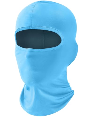 Fuinloth Balaclava Ski Mask, Motorcycle Summer Thin Cooling UV Protection - color: Light Blue