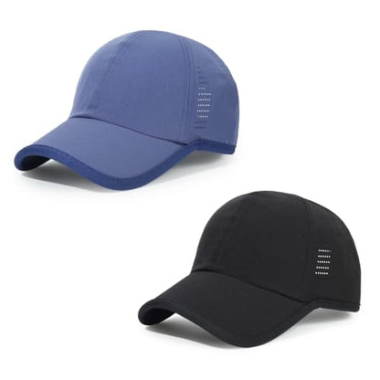 HH HOFNEN Quick Dry Baseball Hat Unstructured Athletic Golf Cap Women Men - color: 2-black+navy