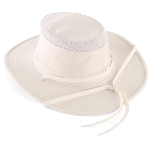 Home Prefer Classic UPF 50+ Men's Sun Hat Wide Brim Bucket Hat UV Protection Fishing Hat for Men Beach Safari Gardening Golf - color: Beige, size: Large