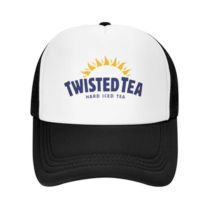 Mens Twisted Trucker Hat Mesh Snapback Adjustable Baseball Cap - color: Black