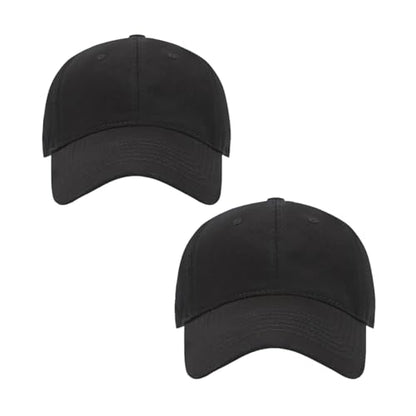 Hats for Men Classic Adjustable Strapback Cotton Dad Hats Baseball Caps for Men and Women - color: 2pack-black