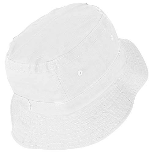 Armycrew Pigment Dyed Washed 100% Cotton Unisex Bucket Hat - color: White