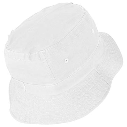 Armycrew Pigment Dyed Washed 100% Cotton Unisex Bucket Hat - color: White