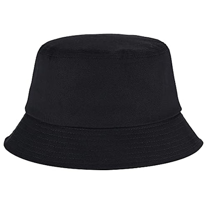 Umeepar Unisex 2 Pack Cotton Bucket Hat Packable Sun Hat for Men Women - color: 2 Pack Black