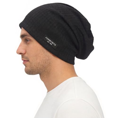 Ruphedy Men Slouchy Beanie Summer Long Oversize Thin Lightweight Skull Cap B011h - color: B018h-black, size: One Size